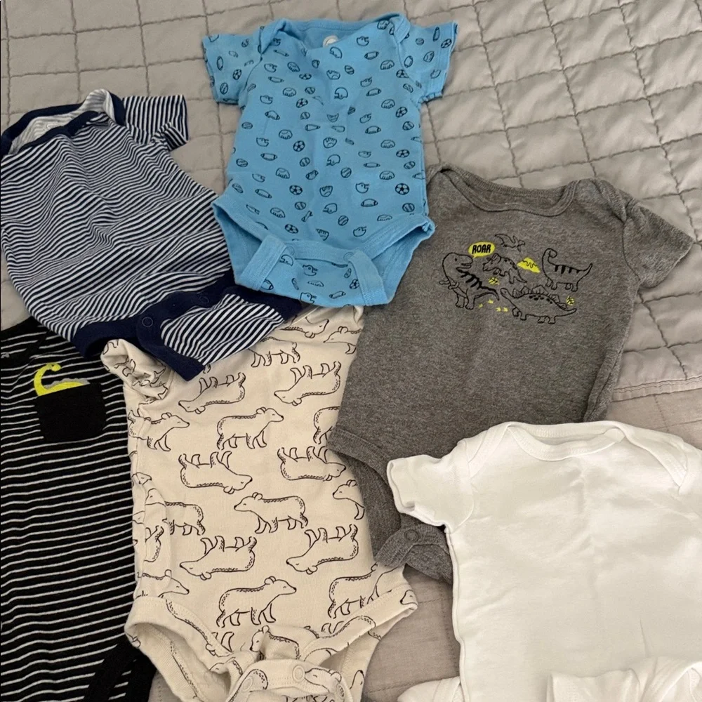 0-3 Months Assorted Baby Onesies 12 total